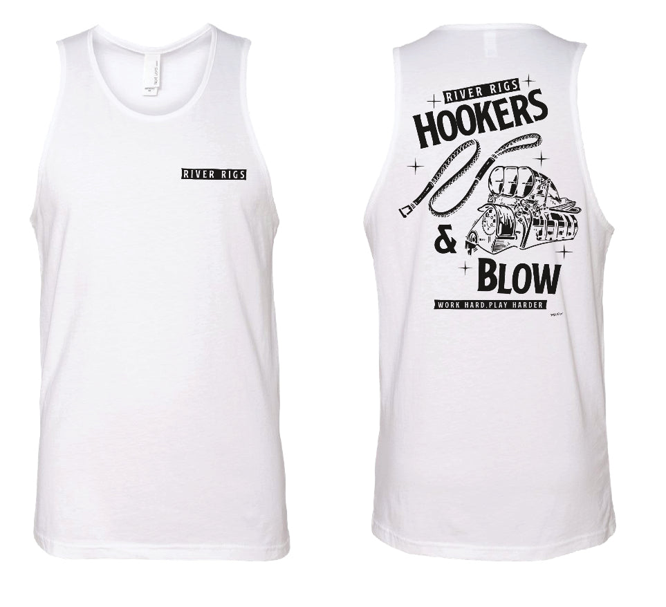 Men’s Hookers and Blow White Tank